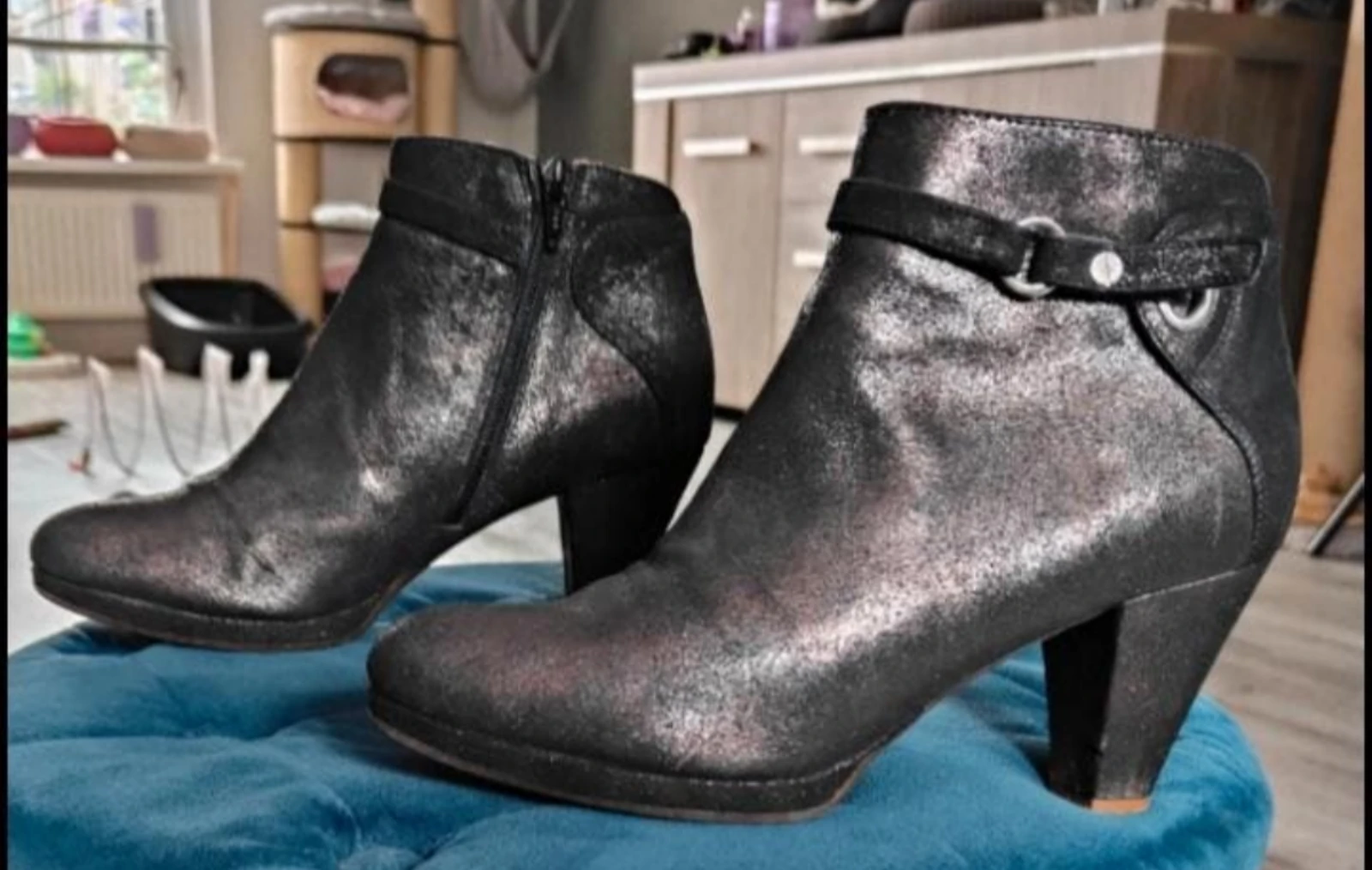 Cute black metallic ankle boots Freeflex size 38 – photo 4